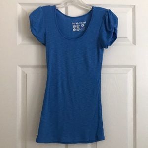Blue ribbed short sleeve tshirt (item 038)